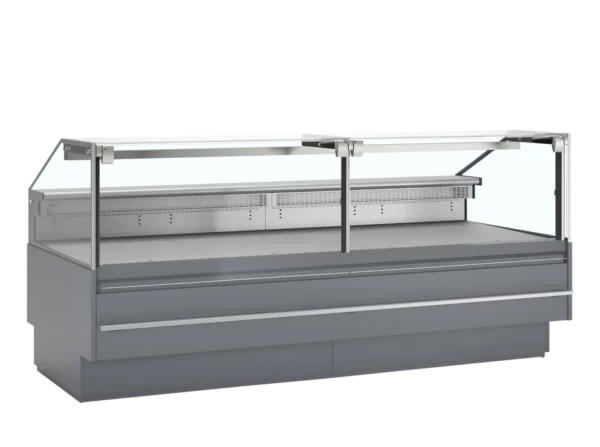 Display kjøledisk, vitrine 627liter  W:255  D:112  H:119cm