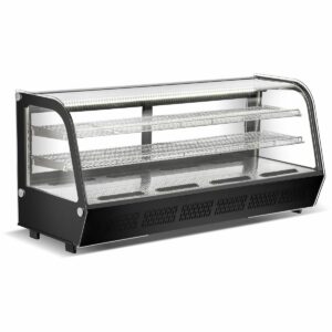 Display, kjøledisk, vitrine 268L,  buet glass Modell: Adexa CW250,  sort