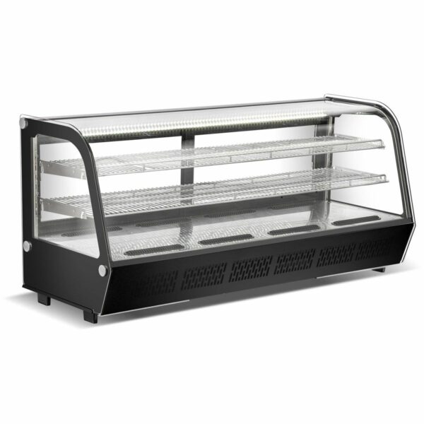 Display, kjøledisk, vitrine 268L,  buet glass Modell: Adexa CW250,  sort