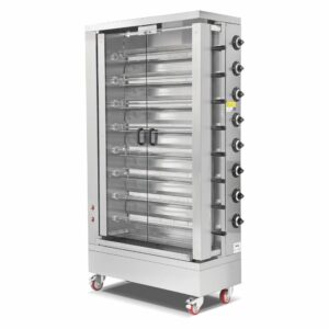 Elektrisk kylling grill gulv modell                    Modell: EMP.8EE Dim: 120x48x203cm