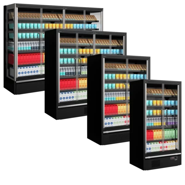 Vegg kjøleskap multideck for supermarket med 4 glassdører  195 x 92 x 203 cm - Bilde 5